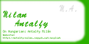 milan antalfy business card
